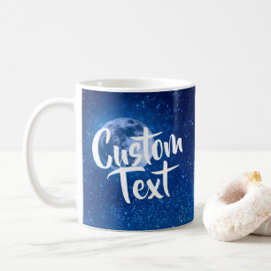 Café Taza azul del personalizado de la Luna Llena