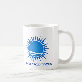 Café Taza Azul-en-Blanca de las grabaciones de Abora