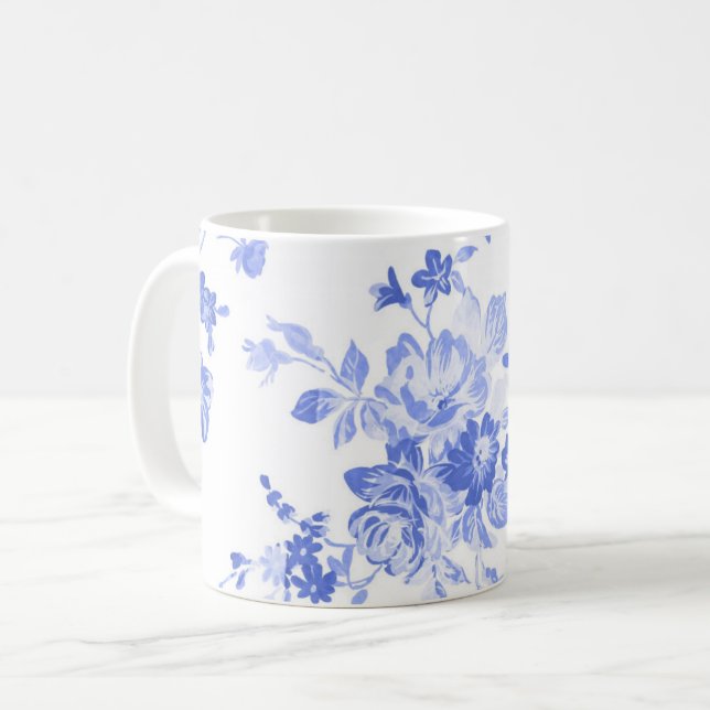 Café taza azul tradicional del modelo de China de la (Anverso izquierdo)
