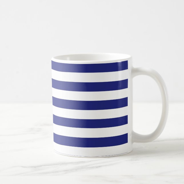 Café Taza azul y blanca de las rayas (Derecha)