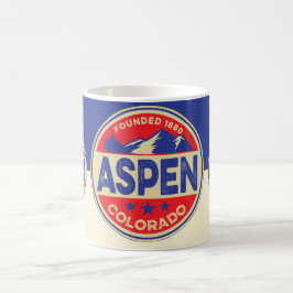 Café Taza Azul y Roja de Esquí Aspen