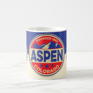Café Taza Azul y Roja de Esquí Aspen
