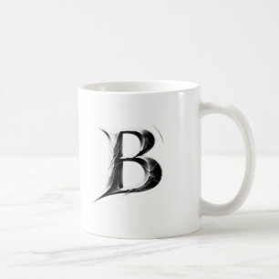 Café Taza B de sombra - Letra B oscura