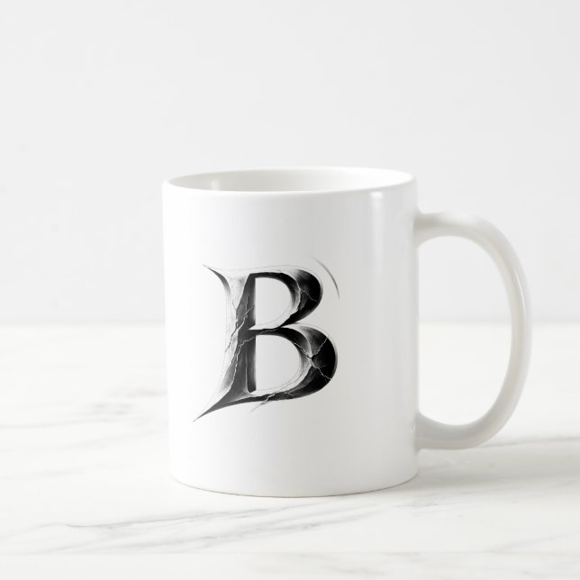 Café Taza B de sombra - Letra B oscura (Derecha)