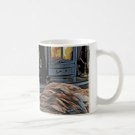 Café Taza barbuda de la manta del collie