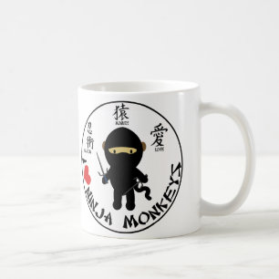 Café Taza básica - monos del ninja del amor de I