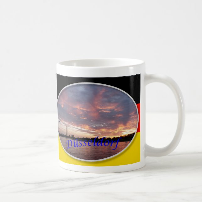 Café Taza bilateral de la puesta del sol de Düsseldorf (Derecha)