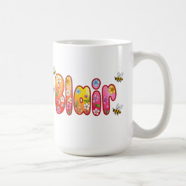 Café Taza Blair - Diseño floral y de abeja