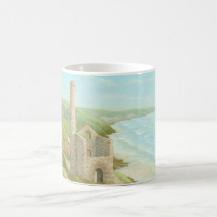 Café Taza blanca clásica de Cornualles de lata de la