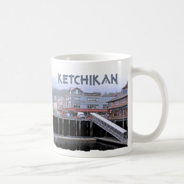Café Taza blanca clásica de Ketchikan 3 (Derecha)