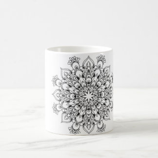 Café Taza blanca clásica de la mandala