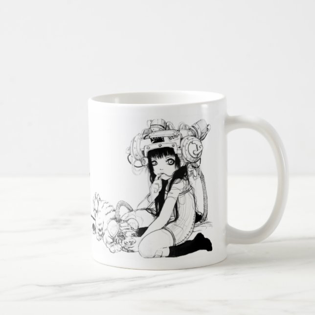 Café Taza blanca clásica de los amigos simbióticos (Derecha)