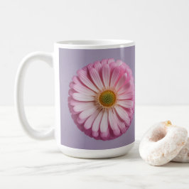 Café Taza Blanca Clásica de Meditación de Flor Rosa