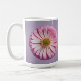Café Taza Blanca Clásica de Meditación de Flor Rosa