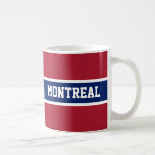 Café Taza blanca de Montreal y azul roja