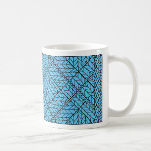 Café Taza blanca de punto argyle azul