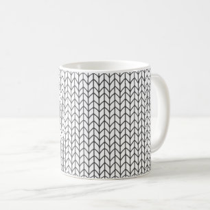 Café Taza Blanca de Tejido de Línea Negra