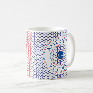 Café Taza blanca de veterano americano