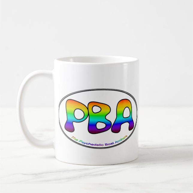 Café Taza blanca del óvalo 15oz de PBA (Izquierda)