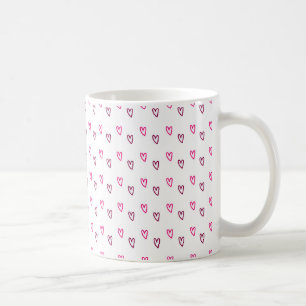 Café Taza Blanca – Pequeño Patrón de Corazones Huecos R