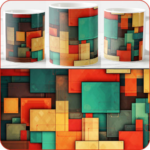 Café Taza - Bloques de colores en muchos colores (Frent