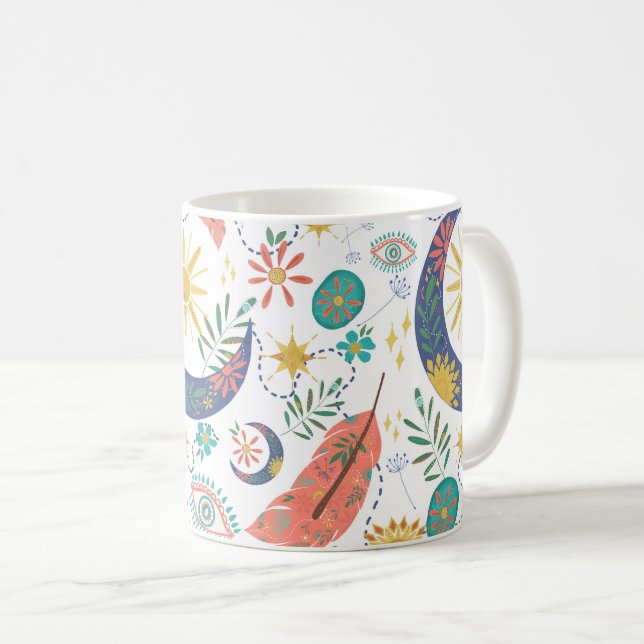 Café Taza boho celestial con bolsillo lleno de destello (Anverso derecho)