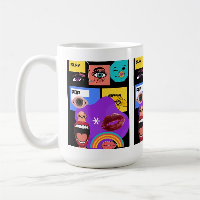 Café Taza Bold Pop Art | Estilo de cómic retro (Izquierda)