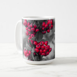 Café Taza Botánica de Bayas de Pyracantha Roja y Gris