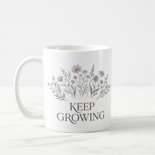 Café Taza botánica de flores silvestres para seguir cre