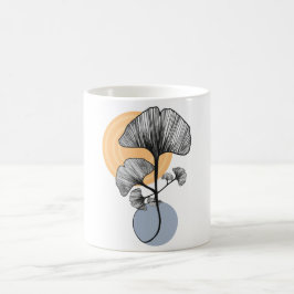 Café Taza Botánica de Hoja de Ginkgo Moderna