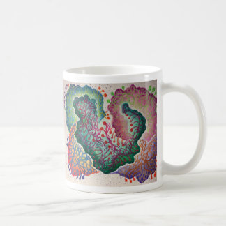 Café Taza botánica de la acuarela de la respiración