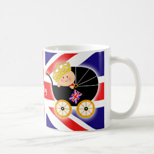 Café Taza británica de la bandera del bebé real