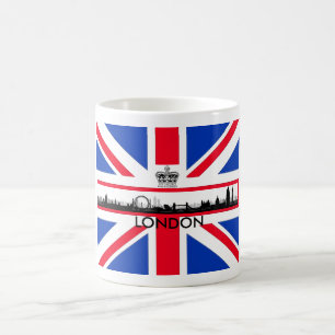 Café Taza británica del horizonte del ojo de Londres de
