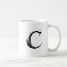 Taza C de letra oscura