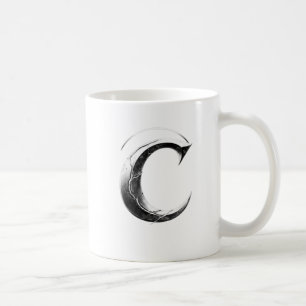 Café Taza C de letra oscura
