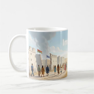 Café Taza Caballo Sin Nombre a Través de Dunas Desértic