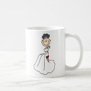 Café Taza cabelluda negra de la novia