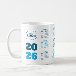 Café Taza Calendario 2026 de Logotipo de Empresa