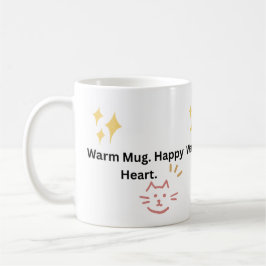 Café Taza Cálida. Corazón Feliz. Tipografía de Gato Ado