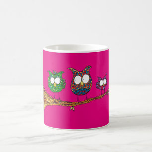 Café Taza caprichosa de los búhos