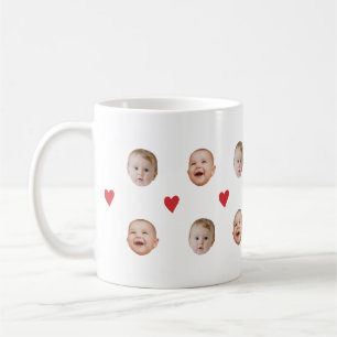 Café Taza Cara de Bebé Adorable Personalizada con 2 Fot