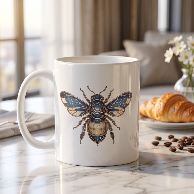 Café Taza Celestial Bee Oro & Azul Línea de Lujo Arte (Subido por el creador)