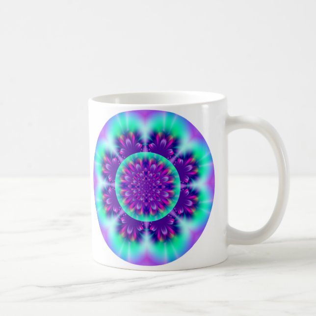 Café Taza celestial de la mandala de la flor (Derecha)