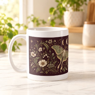 Café Taza Celestial de Luna Botánica de Mariposas Noctu
