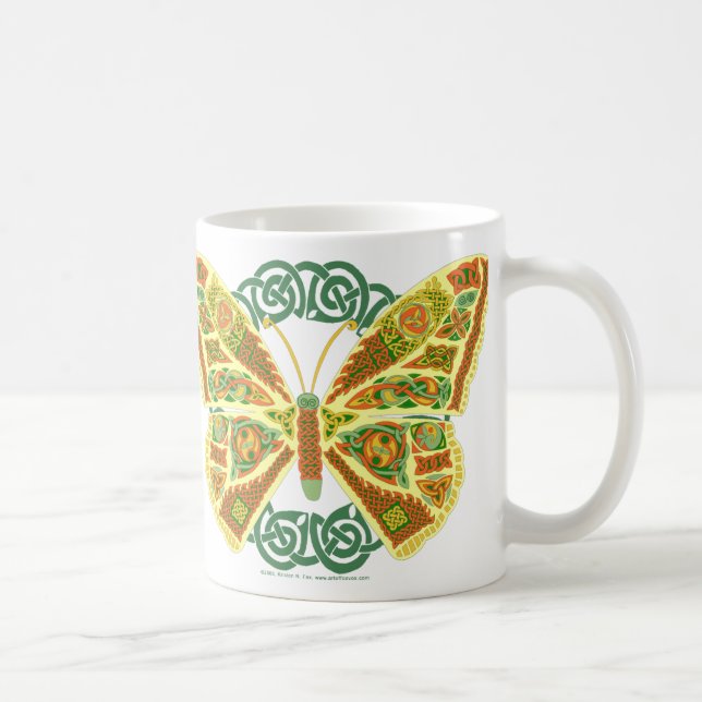 Café Taza céltica de la mariposa (Derecha)