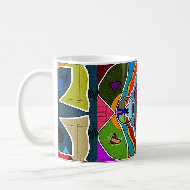 Café Taza chillona abstracta de la diversión (Izquierda)