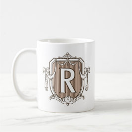 Café Taza clásica adaptable de la inicial "R" de la