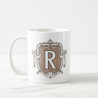 Café Taza clásica adaptable de la inicial "R" de la