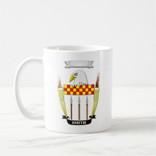 Café Taza Clásica Apellido de la Familia Smith y Escudo