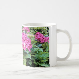 Café Taza Clásica Blanca con Foto de Flores Rosadas